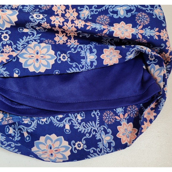 Japna Floral Shorts Romper Medium Pockets Short Sleeve Lined VNeck 0760 - Picture 3 of 5